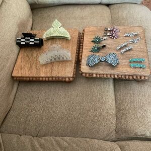 Vintage Hair Accessories, Rhinestones, Barrettes, banana clips, multicolor